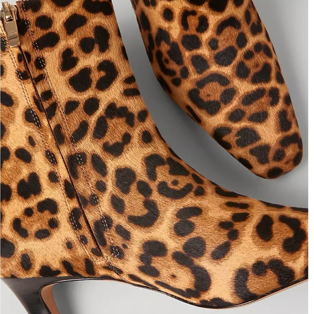 Ann Taylor Animal Print Haircalf Skinny Heel Bootie